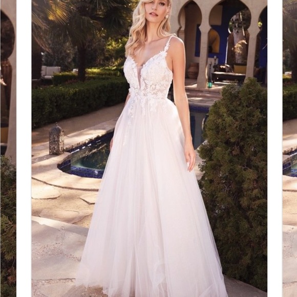 Cinderella Divine CD0195W Layered Tulle A-Line Bridal Gown